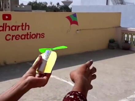 螺旋升天纸飞机,无动力就可以飞上天空!#手工diy #创意手工