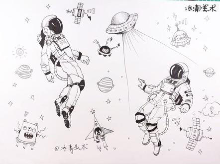 5-7岁简笔画 太空宇航员#简笔画 #太空 #宇航员 #宇航员画 #线描画 #儿童创意绘画 #停课不停学