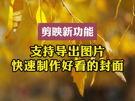 剪映新功能:支持导出图片,快速制作好看的封面 #剪映新功能 #剪映智能抠像 #剪映新玩法 #剪映新手教程