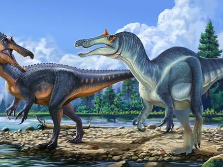 来自英国的棘龙类,角面鳄龙&河堤猎龙#恐龙 #绘画 #绘画过程 #角面鳄龙 #河堤猎龙