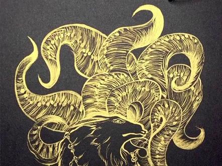 山海经-九尾狐#临摹 #手绘 #画画 @抖音小助手