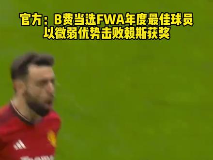 B费当选FWA年度最佳球员,成2010年鲁尼后首位曼联球员 #B费 #曼联 #赖斯 #最佳球员