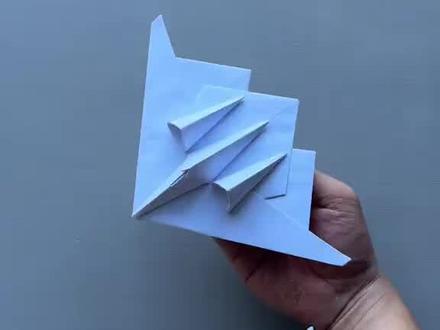 手搓B2隐形轰炸机。#折纸 #折纸教程 #手工折纸