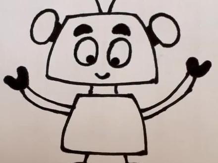 【彩虹简笔画】大耳朵天线机器人,保卫地球环保小卫士。#简笔画