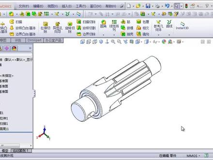 入门学习solidworks软件基础之(二)花键轴的绘制方法 #solidworks #三维设计