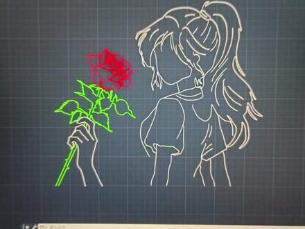 CAD不仅可以画出复杂的图纸,也能勾勒出永不凋零的玫瑰#cad #简笔画#cad画图
