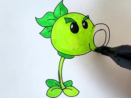 谁画的才是双重射手#植物大战僵尸#简笔画