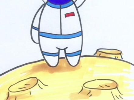 宇航员月球手抄报,杨姐姐简笔画#简笔画 #手绘 #手抄报素材 #创意美术 #亲子简笔画