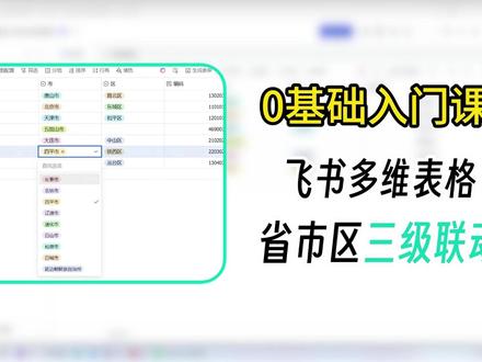 飞书多维表格高阶玩法:省市区三级联动 每次收集地址,有人填省、有人填市,格式乱七八糟?一定要学会飞书省市区三级联动!✅ 省市区层级下拉选择✅ 上级选完,下级自动筛选✅ 统一数据格式,不用手动打字,省心又专业!
#飞书教程 #飞书多维表格 #职场效率 #多维表格 #保姆级教程