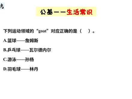 你觉得篮球界的goat是詹姆斯嘛?#公考 #常识 #运动员 #知识点总结 #笔航公考