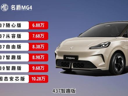 2026款改款名爵MG4 版本配置解读 2026款改款MG4配置解读:升级外观与舒享配置,新增8.98万“437智趣版”,详解各版本差异与购买建议#2026款名爵MG4 #车型配置解读 #抖音汽车 #购车建议 #代步小车
