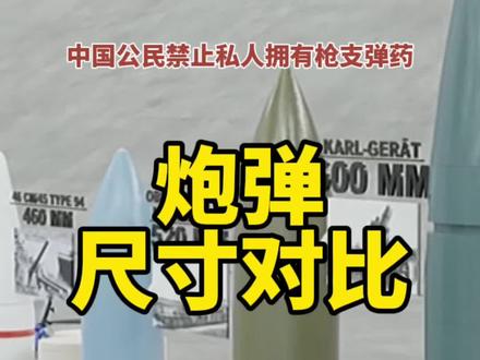 你知道最大的炮弹有多大吗?是什么武器才能用得上它们?今天我们对炮弹的尺寸进行对比!看完觉得真的震撼!#军事迷 #知识分享 @抖音小助手 @DOU+小助手
