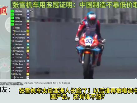 外网热议:张雪机车用五冠告诉世界:中国制造,从来不是靠低价取胜! #WSBK #张雪机车 #抖音商城 #张雪 #中国制造