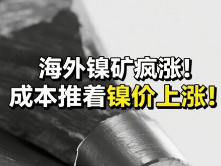海外镍矿疯涨!成本推着镍价上涨! #镍 #镍矿 #镍价 #有色金属 #经济