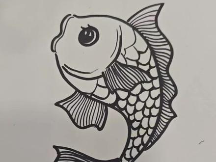 一分钟教会你画超简单的小鱼#画画 #简笔画 #零基础学画画 #每日一画