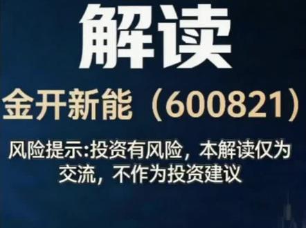 上市公司解读﹣﹣金开新能600821 #洪姐财经观察 #上市公司解读 #股票