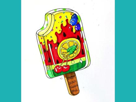 夏日炎炎,不来一根冰冰凉的雪糕么?#雪糕 #画画 #创意 #一起学画画 #绘画 @抖音同城 @DOU+上热门 @DOU+小助手