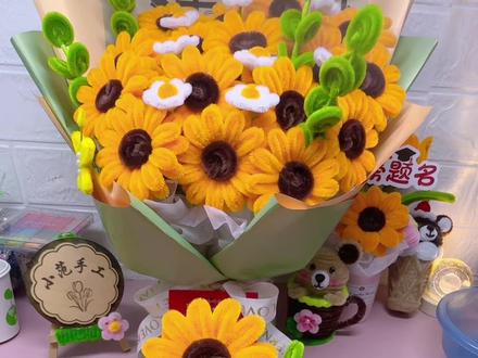 升级版小号向日葵🌻花朵详细教程来咯,全程不用打胶#升级版向日葵 #向日葵 #扭扭棒向日葵教程 #毕业季 #扭扭棒向日葵花束