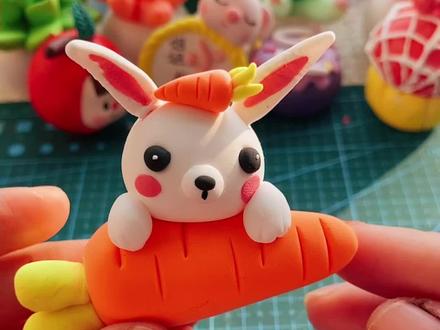 进阶版胡萝卜小兔子教程#超轻粘土手工 #粘土手工