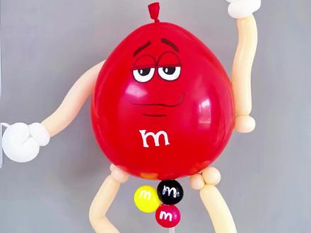 摇摇m小豆人教程,可不可爱#气球教程 #创意气球 #花样气球 #气球#气球造型