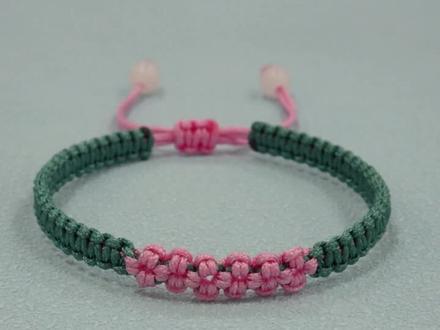 小桃花节手绳完整教程开头中间结尾 粉色招桃花送闺蜜送女友diy手工编绳#编绳手艺分享 #桃花手绳 #周大福桃花手绳