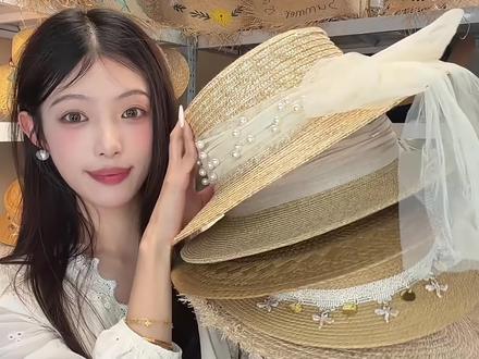 一组超美的气质小平檐草帽#早春穿搭 #帽子一戴谁都不爱 #度假穿搭