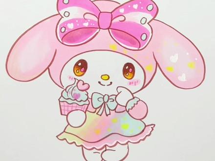 今天画美乐蒂#马克笔手绘 #画画 #卡通 #美乐蒂 @DOU+小助手