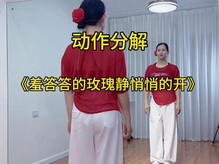 #羞答答的玫瑰静悄悄的开 动作分解教学教程#新新健身舞 #零基础学舞蹈