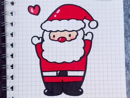 写36615个括号就能画圣诞老人91,快拿笔试试～#简笔画 #圣诞节