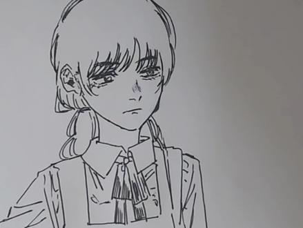 增加了一个粉丝,画一个三鹰朝与夜,你是自由的三鹰@广东第一深情 #三鹰朝 #夜#手绘#电锯人 #人体结构
