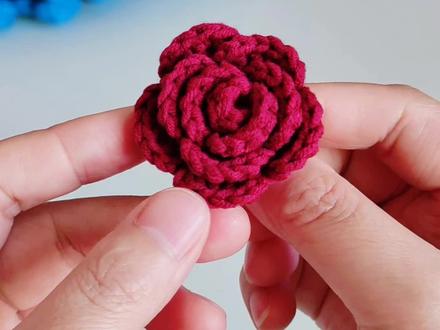 一款最简单的小玫瑰花,钩织教程 #玫瑰花钩织教程