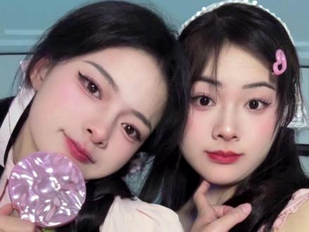 挑战教脑瘫姐妹化妆2.0版本#妆后#贝加尔淡人妆吹到了我脸上#珂拉琪#珂拉琪粉钻系列