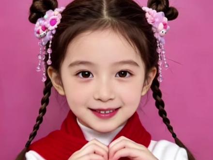 加油女儿甜酷丸子头扎法#儿童编发 #新年发型 #新年发型不重样