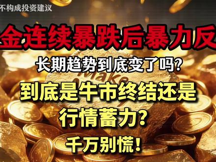 黄金近期连续下探后强势回升,不少朋友担心趋势反转。其实不必慌张,这更像是上涨途中的正常整理,并非牛市结束,耐心等待后续企稳信号即可。#黄金#白银#国际局势