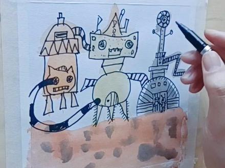 适合6-8岁的小朋友《登陆火星》#࿆࿆一起学画画 #爱画画的小朋友 #少儿美术