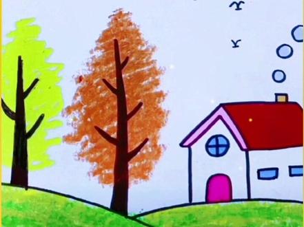 美丽小村庄,一起来画吧#儿童简笔画 #幼儿简笔画