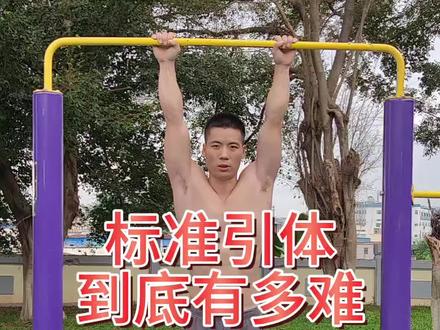 标准引体向上有多难,练过的人都知道,为什么要十个标准的引体才能开始双力臂练习,请看视频#健身干货 #引体向上 #单杠 #徒手健身 #健身