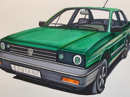 手绘经典桑塔纳,喜欢吗 #马克笔手绘 #普桑经典 #经典情怀老车 #夏日入画挑战