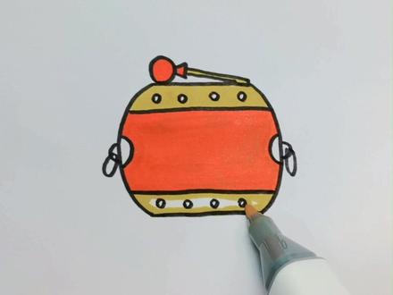 #亲子 一起用画笔认识我们的传统乐器吧#鼓 #简笔画 #想画就画 #一起学画画