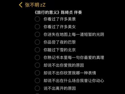 说不出旅行的意义 #旅行的意义 #陈绮贞 #伴奏 #合拍
