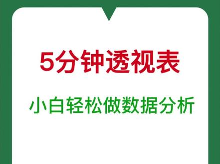 Excel数据透视表5分钟速成,小白也能搞定数据分析! #excel #office办公技巧 #数据透视表 #数据分析 #展示你的数据整理