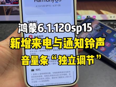 鸿蒙6.1.120sp15版本,来电与通知铃声音量终于支持“独立调节”了!真不错~ #鸿蒙越用越香 #我的鸿蒙体验 #PuraTrip #华为Pura90 #和Pura90系列一起拍拍世界