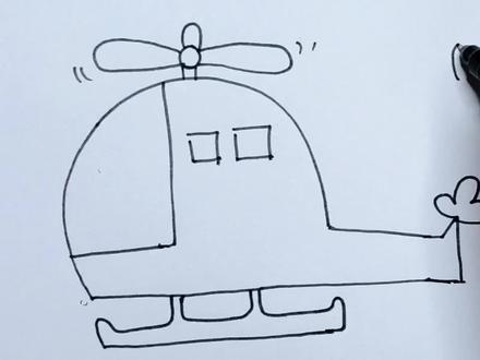 直升机简笔画#创意简笔画 #儿童简笔画 #简笔画教程 #直升机螺旋桨