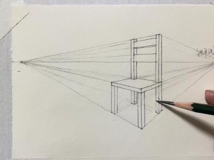 两点透视法教你画椅子 透视作业就这么画#美术生 #素描 #画画 #中考美术 #绘画教程 完整讲解在这里@牛画艺术工作室