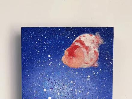 看见好看的鱼,我就想把它“抓”到我的画布上,不是用渔网,而是用笔和颜料,请它来我的世界游一会儿#婉秋画的鱼#一千只兰寿计划#兰寿金鱼#原创油画#艺术在抖音