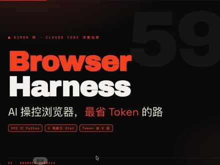 Claude Code直连浏览器技能 3周斩获1万Star,ai直连Chrome浏览器技能:Browser Harness
大幅节省token
#claude #claudecode #ai新星计划