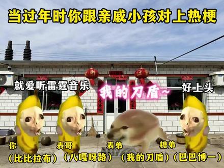 当过年时你跟亲戚小孩对上热梗#猫meme #音乐分享 #我的刀盾 #比比拉布