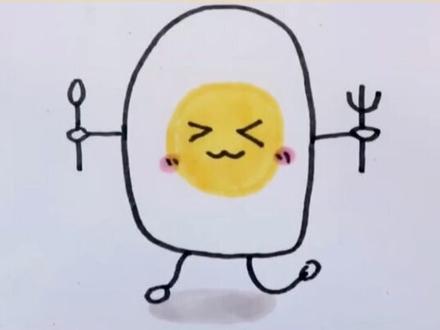 挑战不眨眼画蛋黄!你眨眼了吗#蛋黄 #简笔画