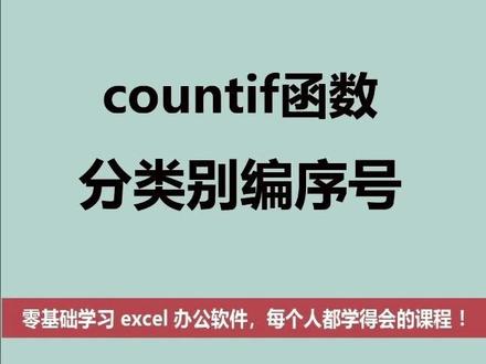 用 countif 函数分类编序号。 #excel教学 #文员 #职场 #表格