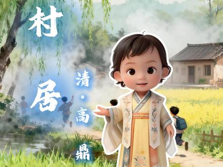 少儿古诗词解析《村居》 #放风筝 #童趣时光 #村居 #古诗词 #必学